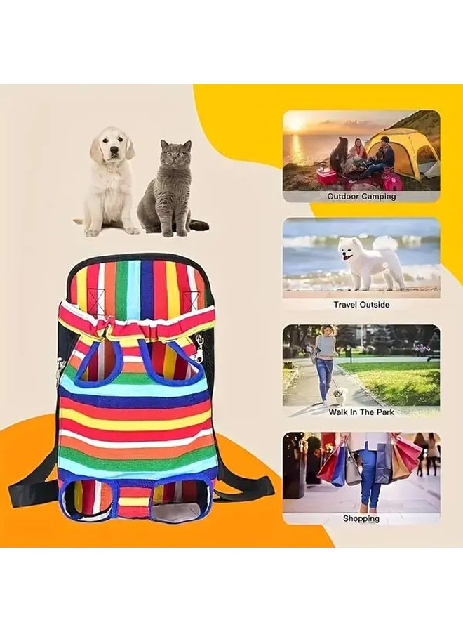Iridescent Pet Sling Carrier Breathable Leak Proof Chest Strap Secure Zip For Cats Dogs Size S - Image 4